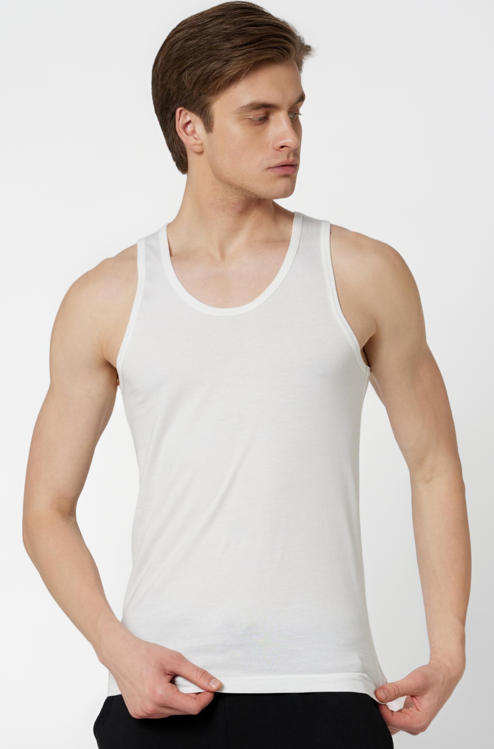 Men Anti Bacterial Regular Fit Vest - 100% Combed Cotton, Moisture Wicking, Soft Handfeel, Quick Dry