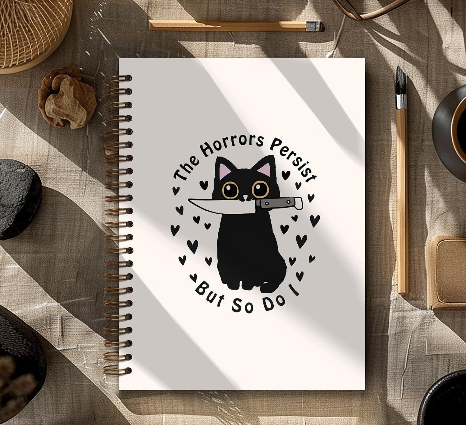 Cute Black Cat Notebook Journal Gift Office Supplies,5.5x8.3 Inch | Cute Brave Funny Black Cat Notebook for Note Taking Journaling,Diary for Women Students Teachers Coworkers and Friends