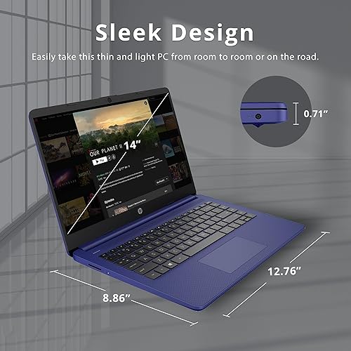 Miniatura 8 de HP Laptop Stream BrightView HD de 14 pulgadas 2022, procesador Intel Celeron N4120, 16 GB de RAM, 64 GB SSD, gráficos Intel HD, cámara web 720p, 1