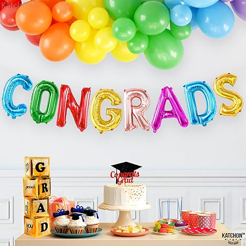 Miniatura 10 de KatchOn, Cartel de globos de felicitación de graduación de 16 pulgadas, pancarta de globos de felicitaciones para decoraciones de fiesta de