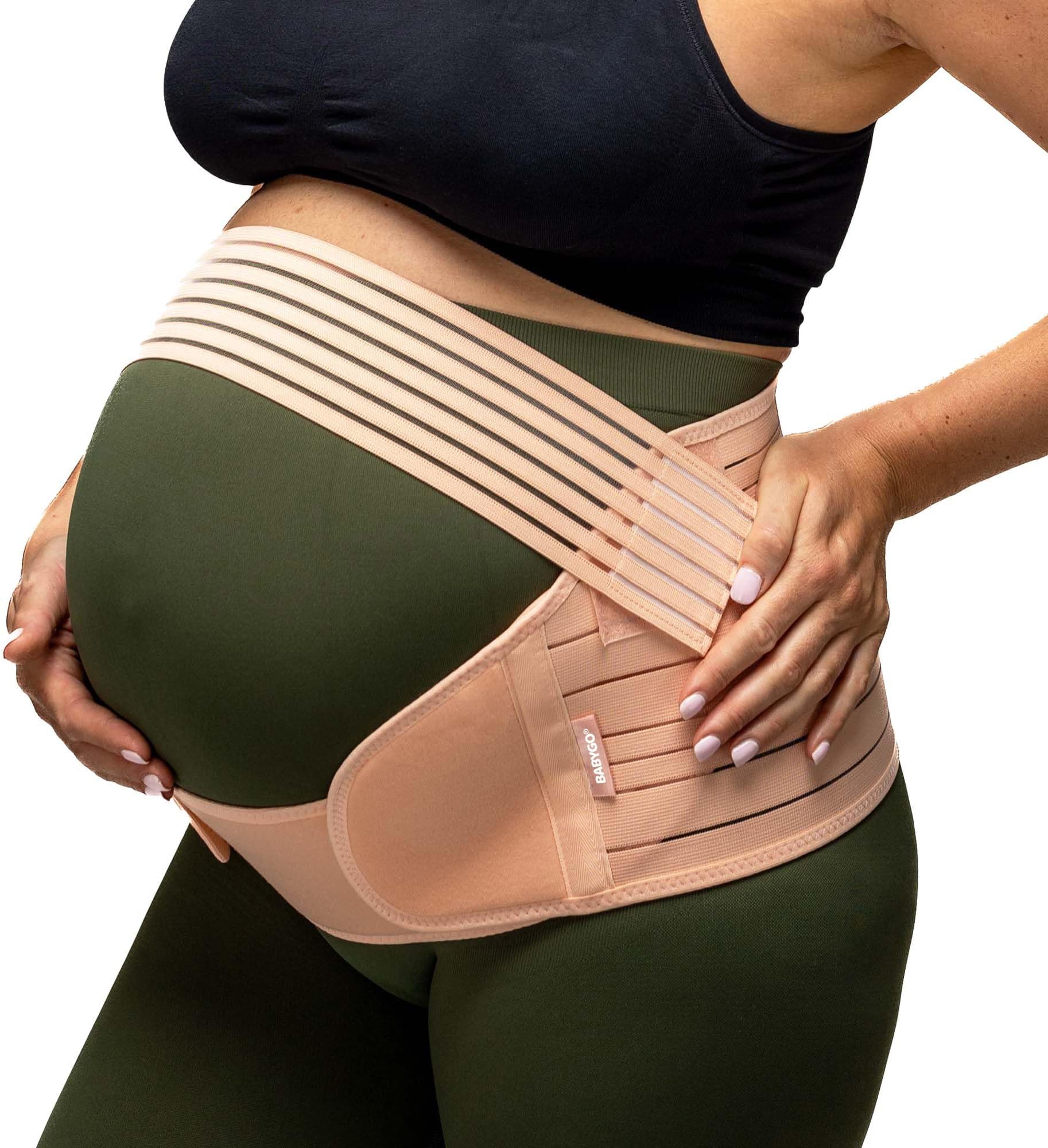 BABYGO® 4 in 1 Pregnancy Support Belt Maternity & Postpartum Band - Relieve Back, Pelvic, Hip Pain, SPD & PGP >> inc 40 Page Pregnancy Book for Birth Preparation, Labour & Recovery