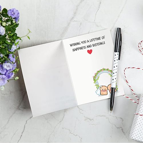 Miniatura 3 de Divertida tarjeta de boda para pareja | Recién casados | Tarjeta de matrimonio para pareja | Regalo de felicitación del día de la boda | Tarjetas de