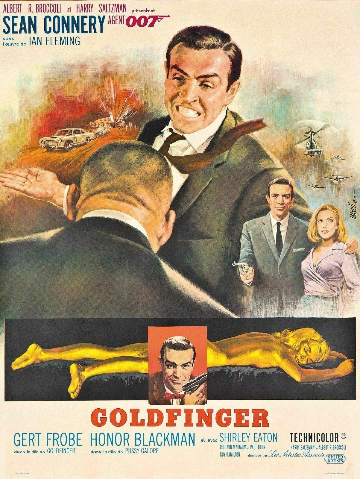 GEDSING  James Bond Goldfinger Retro TIN Sign Wall Plaque Man CAVE Vintage Bar Pub Club Mural Man Cave Decor Art Wall Poster - 30X20Cm