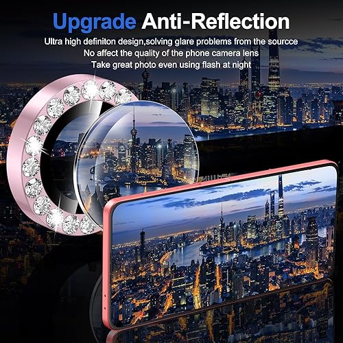 Vista 1046 de para Samsung Galaxy Z Flip 7 Protector de Lente de Cámara, Cubierta de Lente de Vidrio Templado con Anillo de Metal Individual, [Fuerte Adhesión] 1