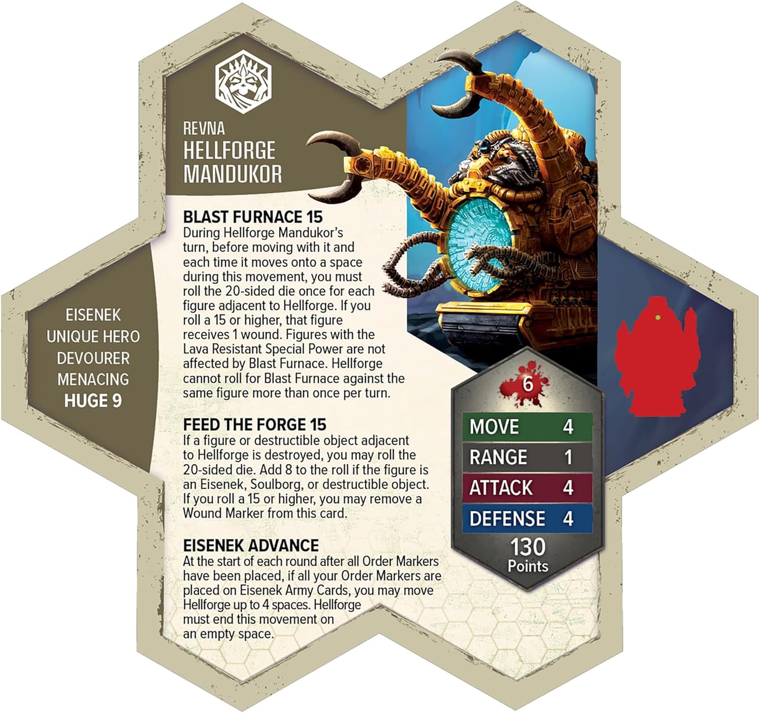 Renegade Game Studios Heroscape: Rising Tide Hellforge Mandukor Army Expansion - Fully Assembled Unpainted Miniature