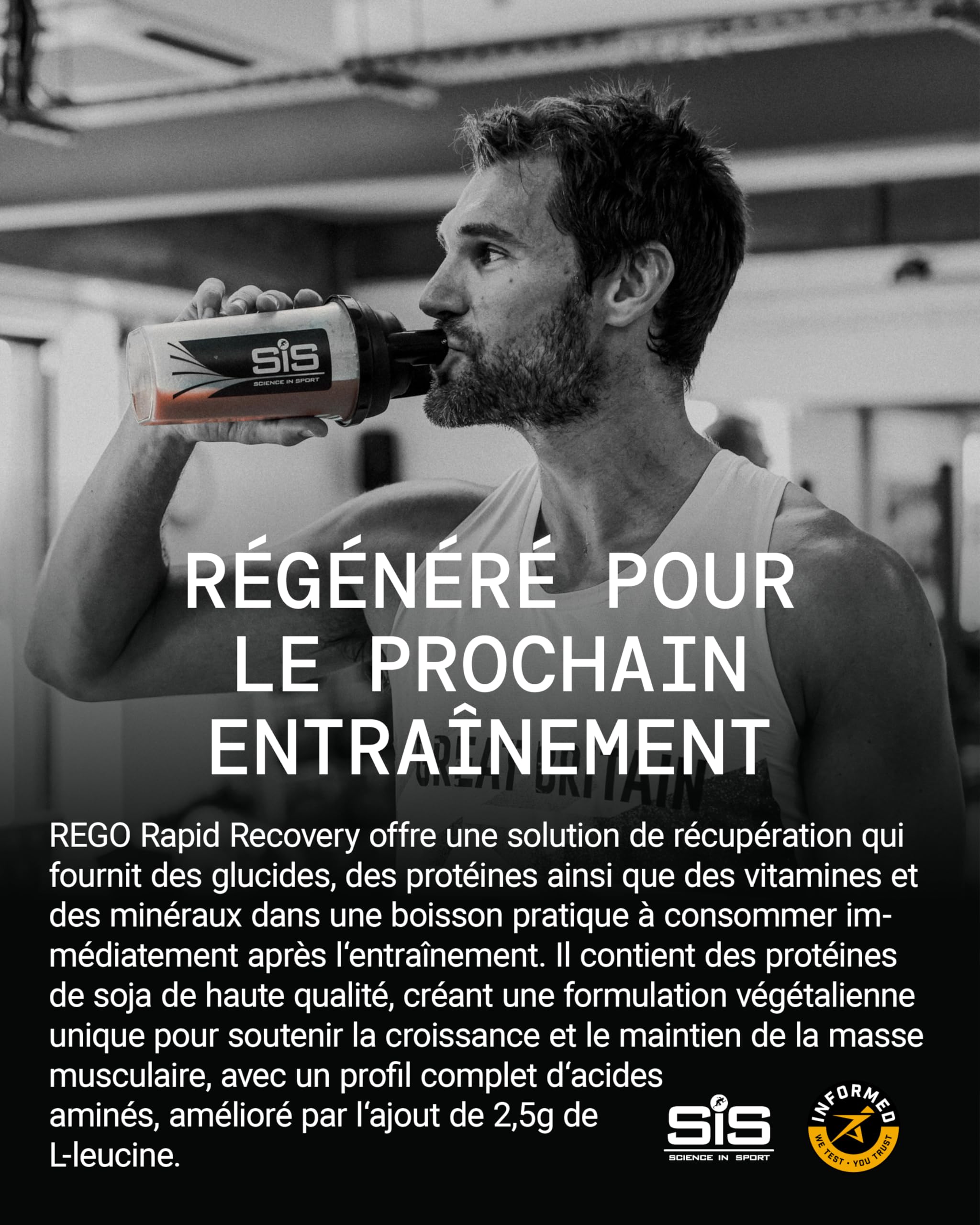 Science in Sport Rego Rapid Recovery Poudre 1,5kg Vanille Vegan - Poudre récupération avec glucides, protéines, électrolytes, vitamines et minéraux, soutient un entraînement efficace