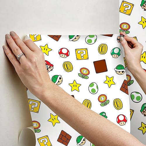 Miniatura 5 de RoomMates, RMWS1226 - Papel tapiz autoadhesivo para Nintendo Super Mario