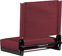 Vista 8 de EMMA + OLIVER Juego de 2 500 lb. Silla ligera de estadio con asiento ultra acolchado, color granate