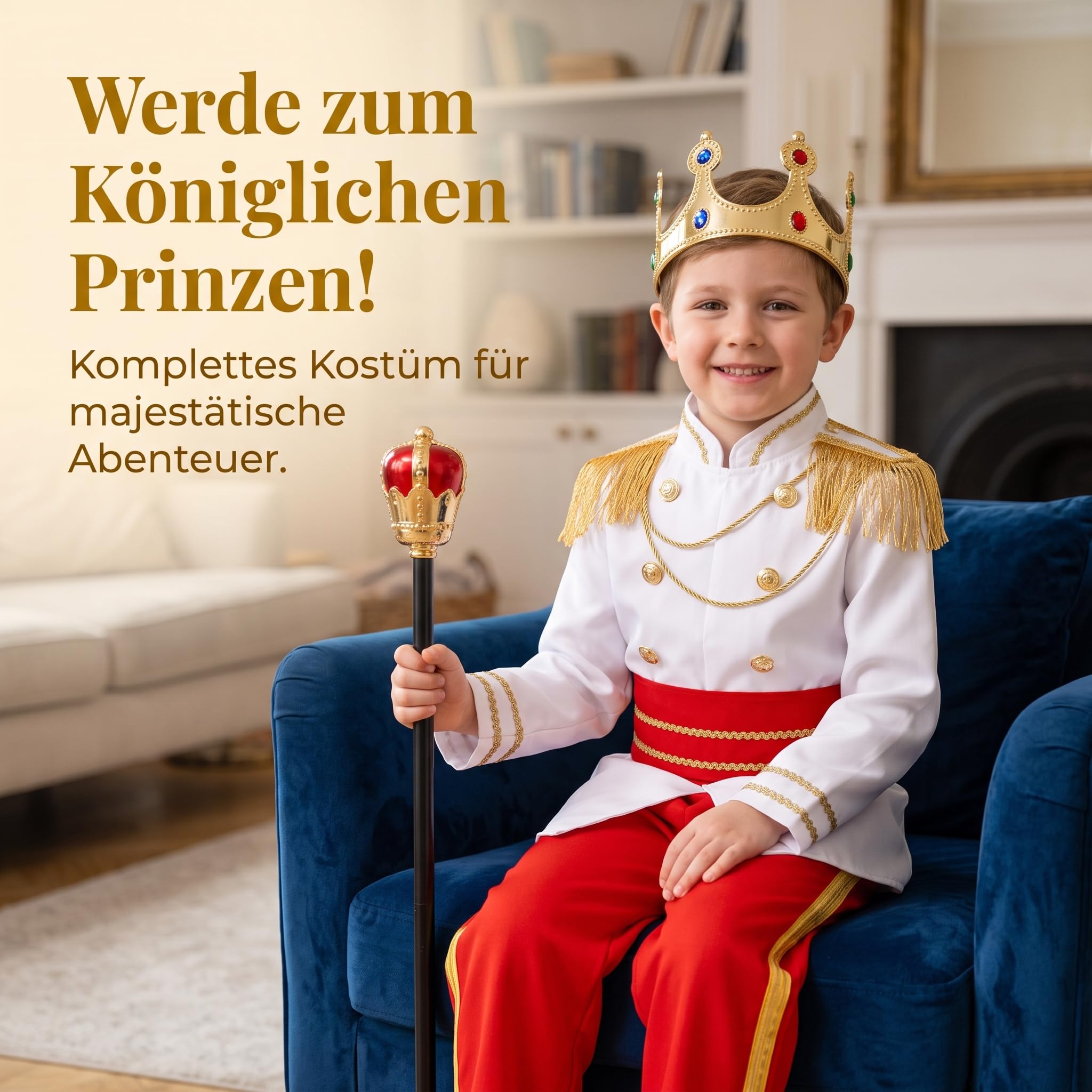 König Kostüm Komplettset für n – Verkleidung mit und für Halloween & Fasching