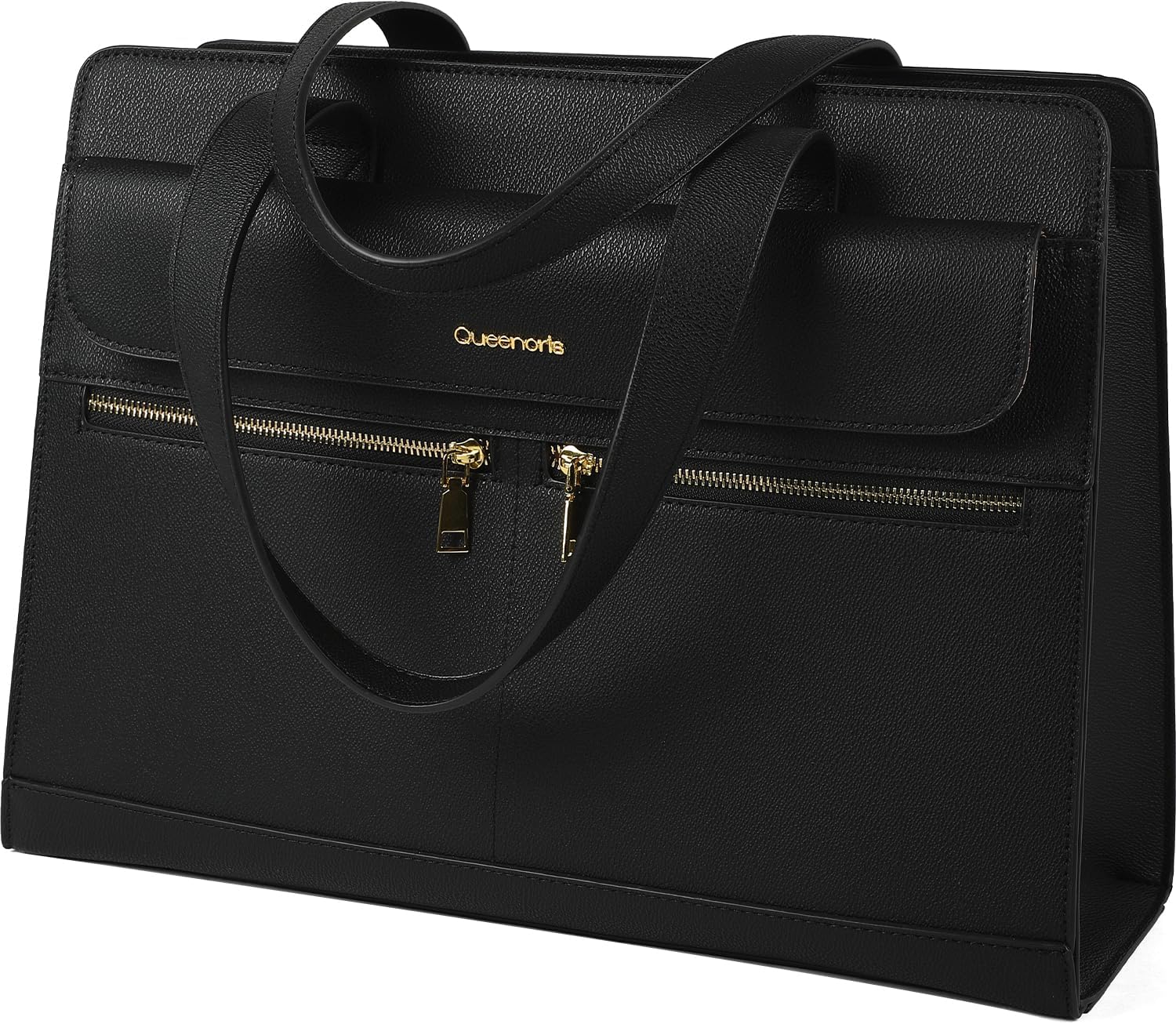 Queenoris PVC Laptop Bag for Women 15.6 Inch Computer Bags Waterproof Business Teacher Office Handbag Top Handle Work Bag Briefcase