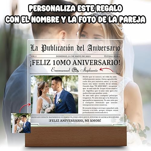 Miniatura 3 de Lampara Personalizada Con Foto, Decoraciones Para Aniversario De Bodas 10 Años, Regalos De Navidad Baratos, Gifts 10 Year Wedding Anniversary For