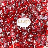 Vista 13 de Cuentas de vidrio de fuego de 5 libras, canicas de vidrio planas para hoguera y chimenea al aire libre, piedras preciosas de vidrio para relleno