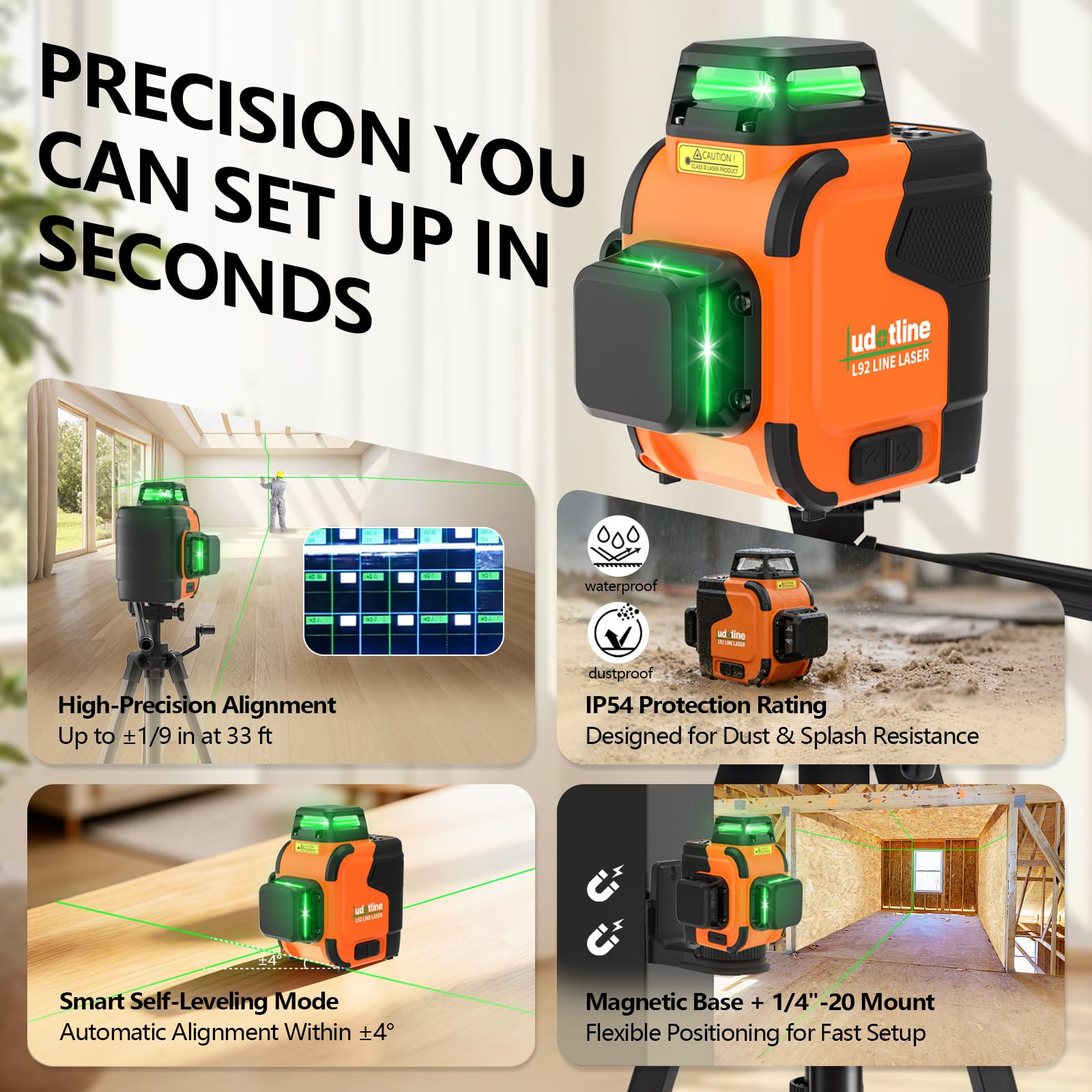 360° Laser Level - Self Leveling for Professionals -4