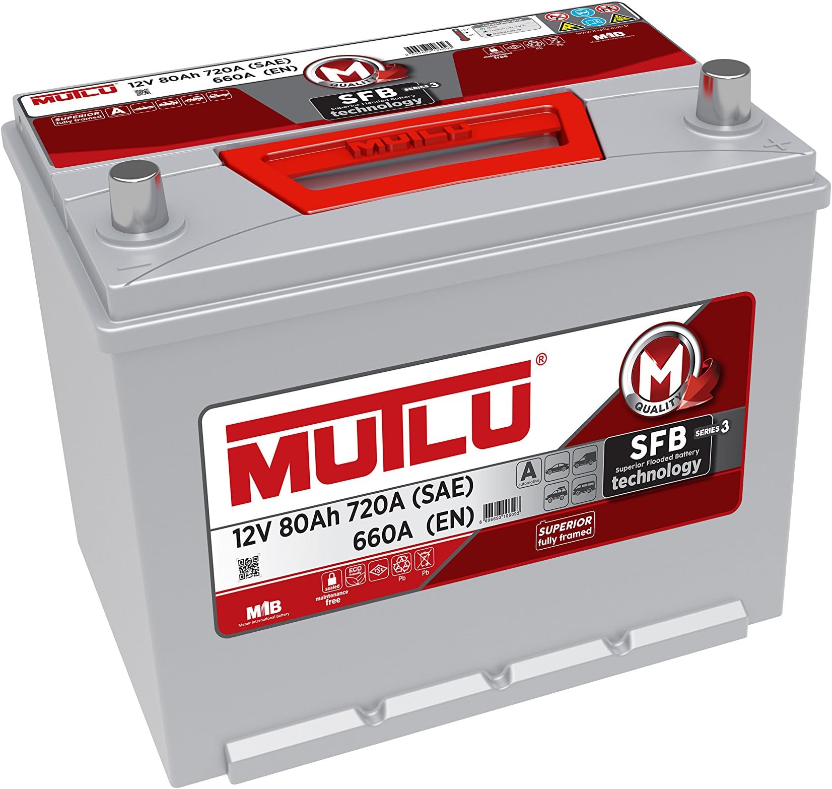 Mutlu 068 Series 3 Car Battery 12V 80Ah 660A (SAE) 720A (EN)