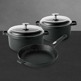 GEM 5Pc Non-stick Cookware Set, Best for Glass Top Cooktop and Gas Stove