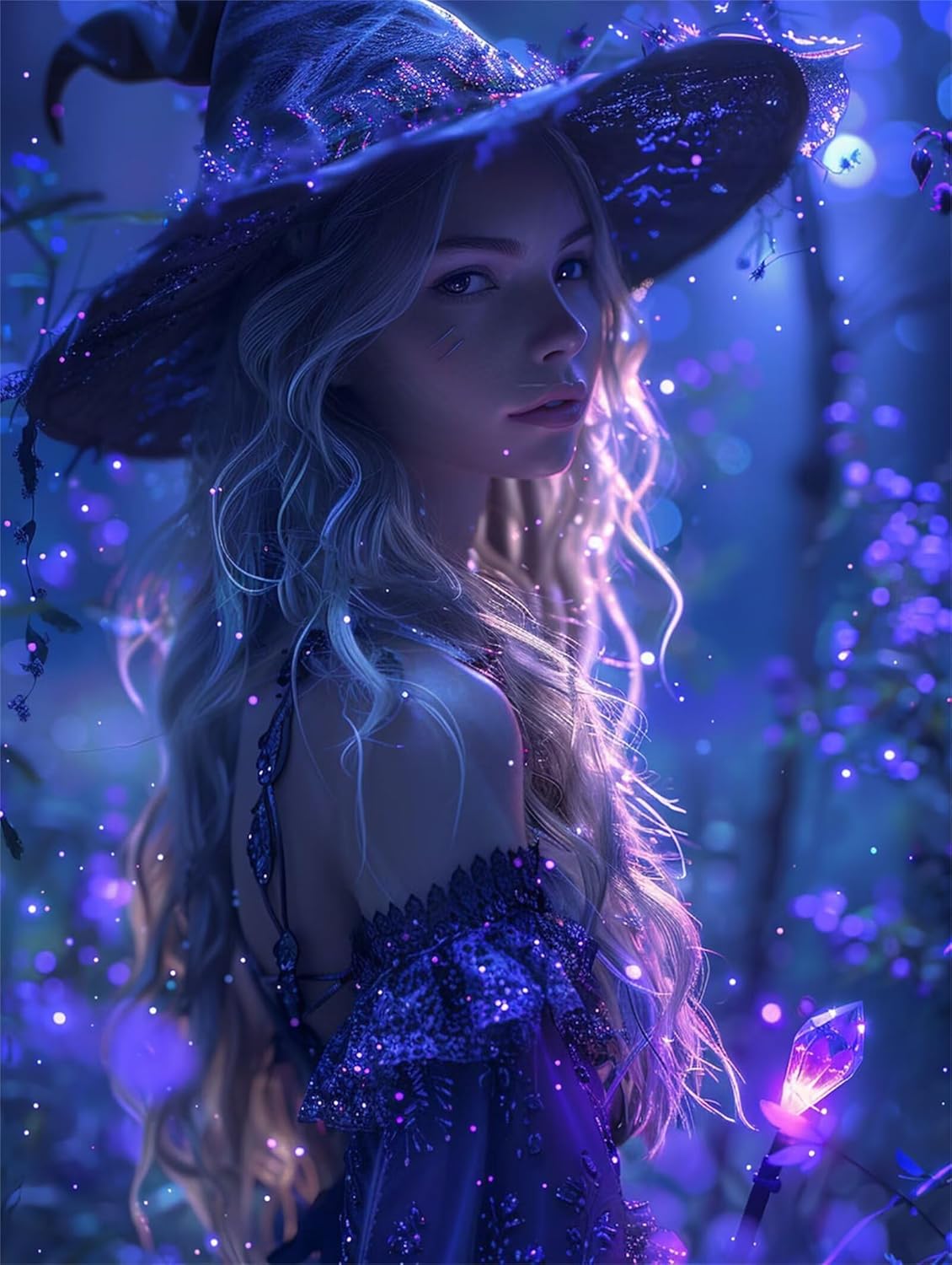 Witch Diamond Art Kits for Adults, Mystery Diamond Painting Kits for Adults, 60x80cm DIY 5D Diamond Dots Gem Art for Beginners, Full Drill Diamond Arts and Crafts, Perfect for Gifts Home Wall Decor