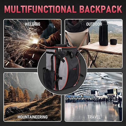 Miniatura 6 de YESWELDER Mochila de Soldador Paquete de Equipo Extremo con Casco de Seguridad