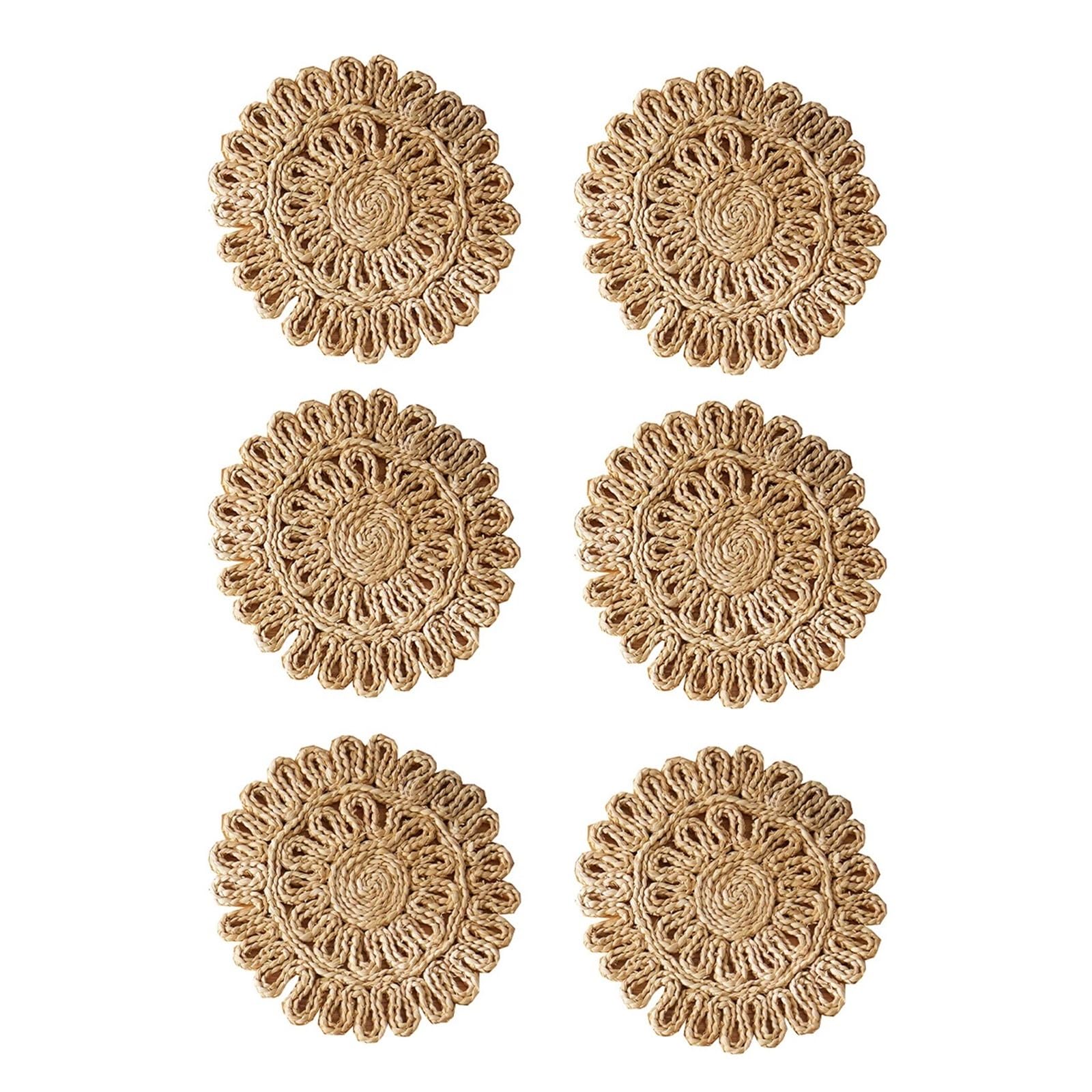 Ensemble de napperons décoration Table en macramé, Tapis combinés tissés for la Cuisine à Manger(6pcs)