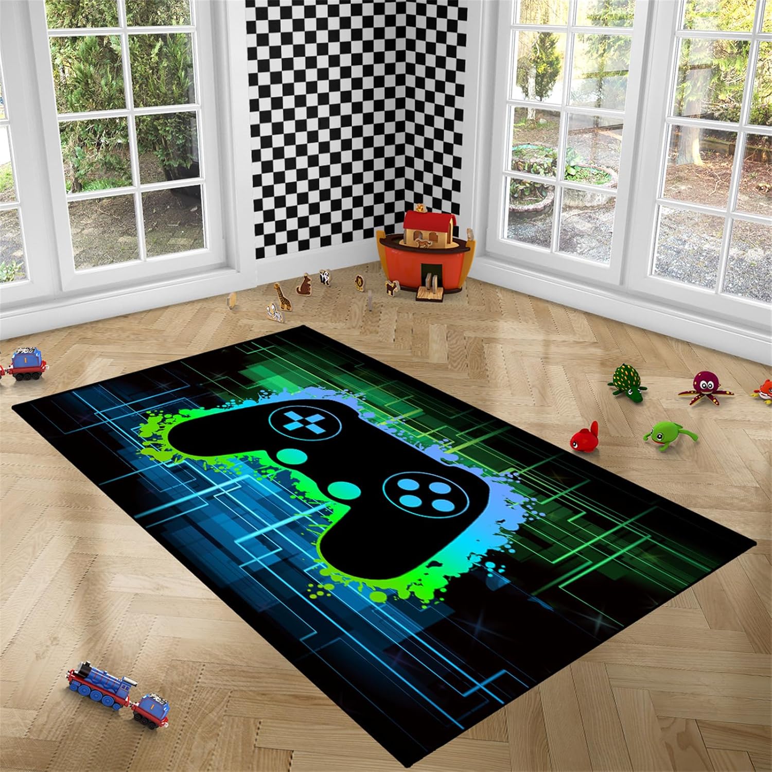 BATATADOCE Video Game Rugs for Kids Bedroom Gamer Rugs for Game Room Gaming Decor for Boys Gamer Area Rug for Playrooms,and Gaming Spaces,2'×3'