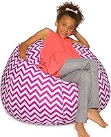 Vista 146 de Posh Creations - Puff para niños, adolescentes y adultos, incluye funda extraíble y lavable a máquina, tamaño grande de 38 pulgadas, lona con diseño