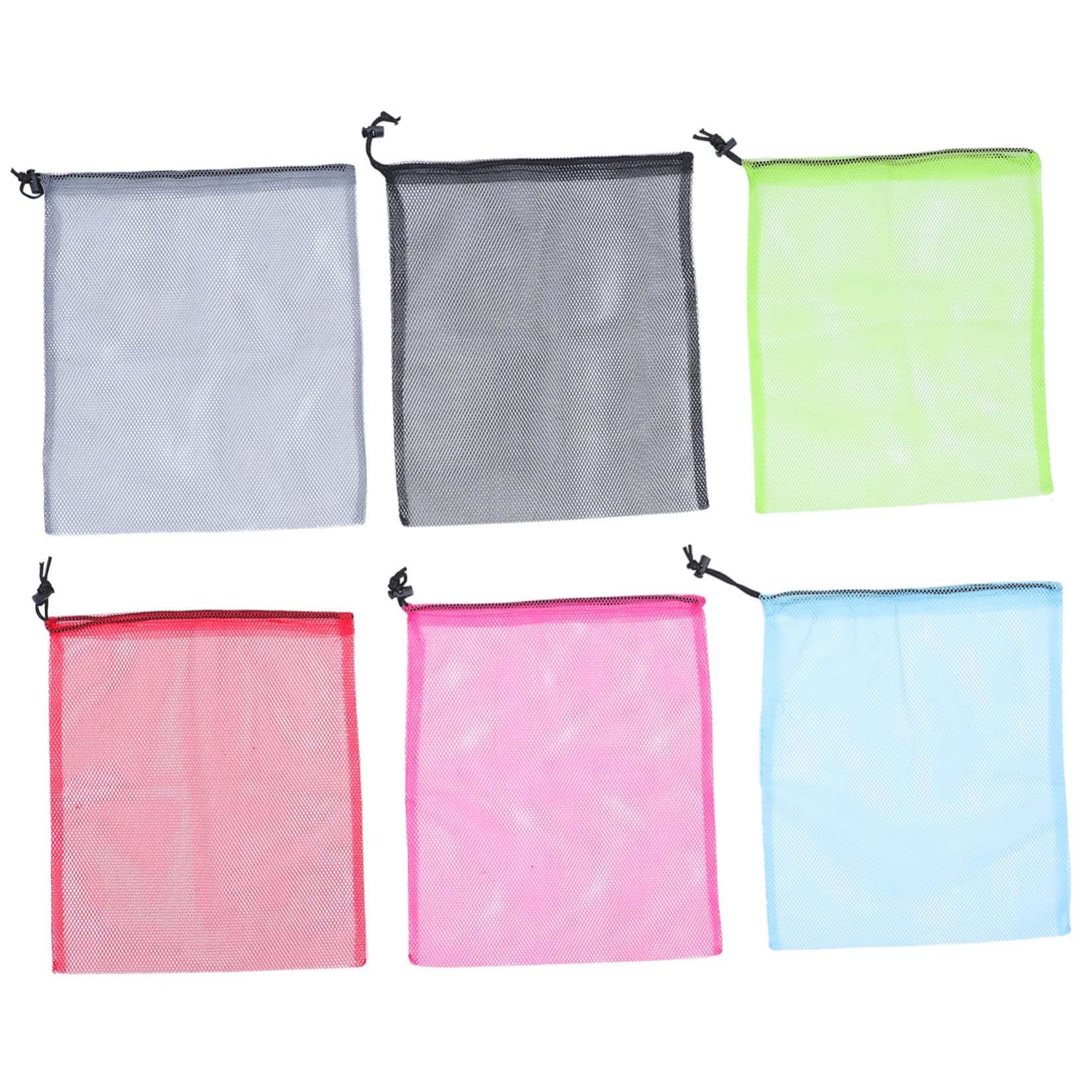 OFFSCH 6pcs Drawstring Mesh Bags for Outdoor Activities Lightweight Storage Pouches for Camping Hiking Fitness Easy Open Random Color Random Color