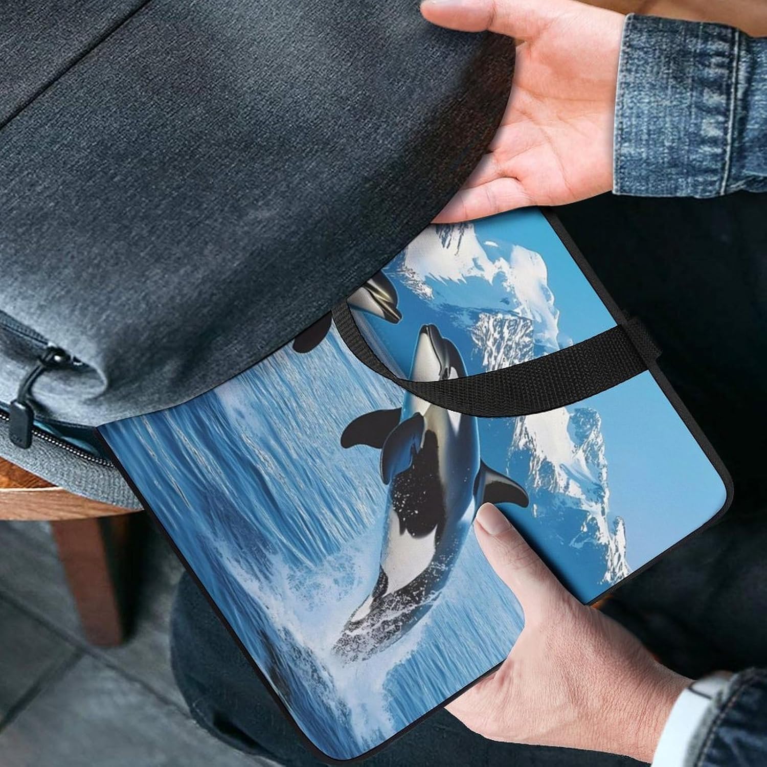 Animal Orcas Iceberg Laptop Bag Lightweight Computer Bag Carrying Case for Work Business