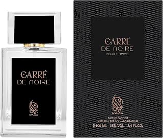 Carre De Noire 100ml Men Eau De Parfum Pour Homme- Bold Strong Fragrance for Men Aftershave - Woody Spicy Fresh Body Scent