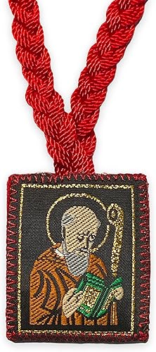 San Benito Collar Escapulario Rojo Escapulario Rojo San Benito Regalo Religioso, tela, nailon, No es una piedra preciosa