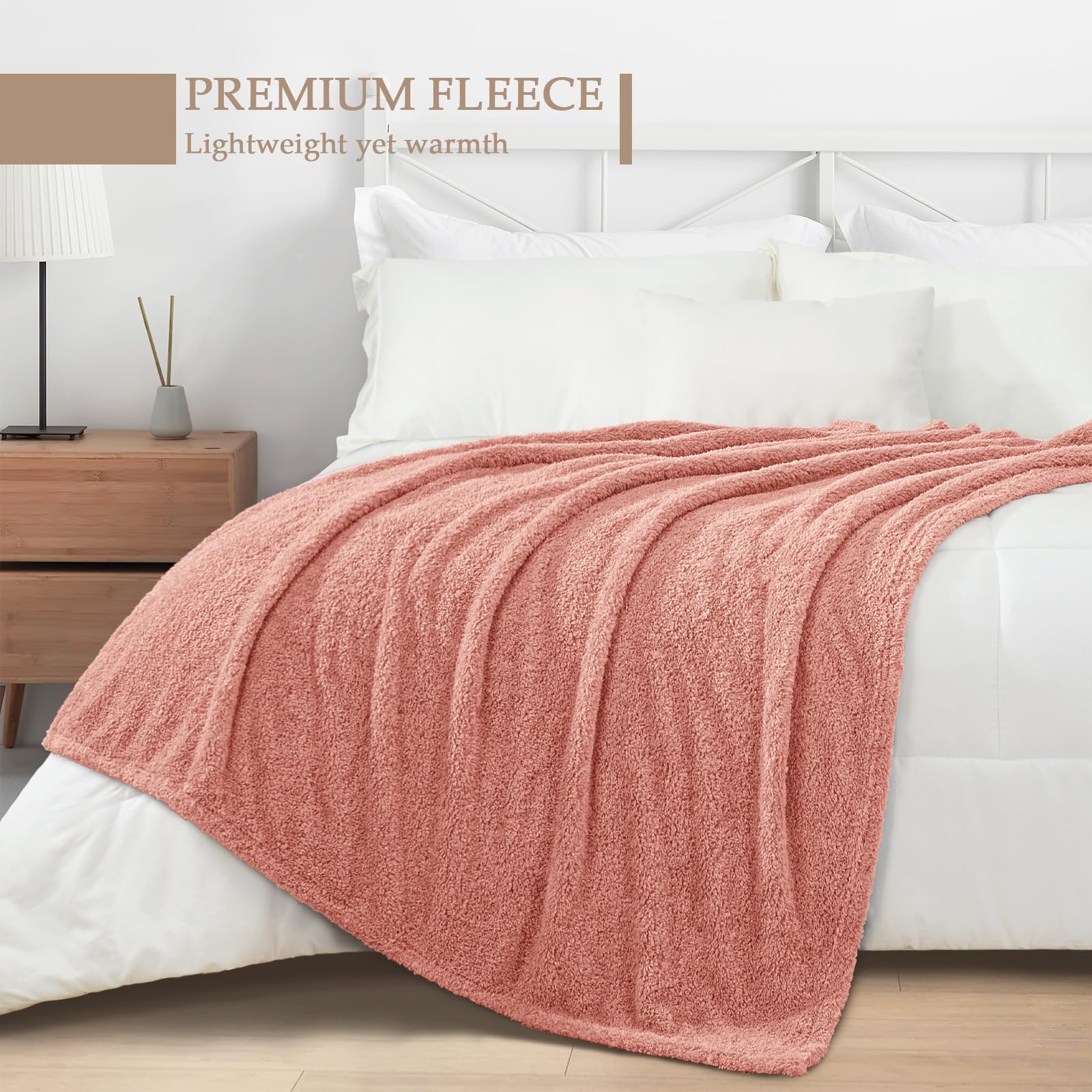 Exclusivo Mezcla Fleece Throw Blanket for Sofa Couch Soft Lightweight and Fluffy Bed Blankets - Image 3