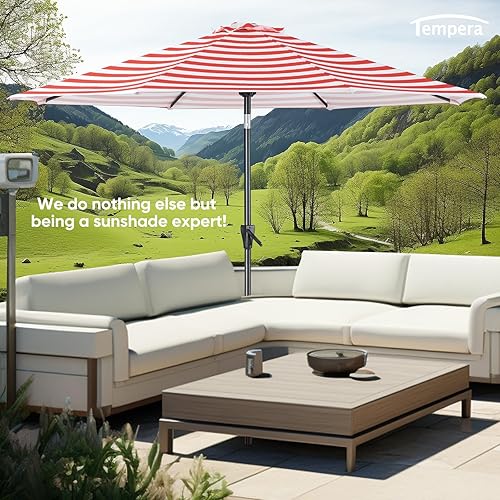 Miniatura 120 de Tempera Patio Market Outdoor Table Umbrella with Push Button Tilt and Crank,Large Sun Umbrella with Sturdy Pole&Fade resistant canopy,Easy to set