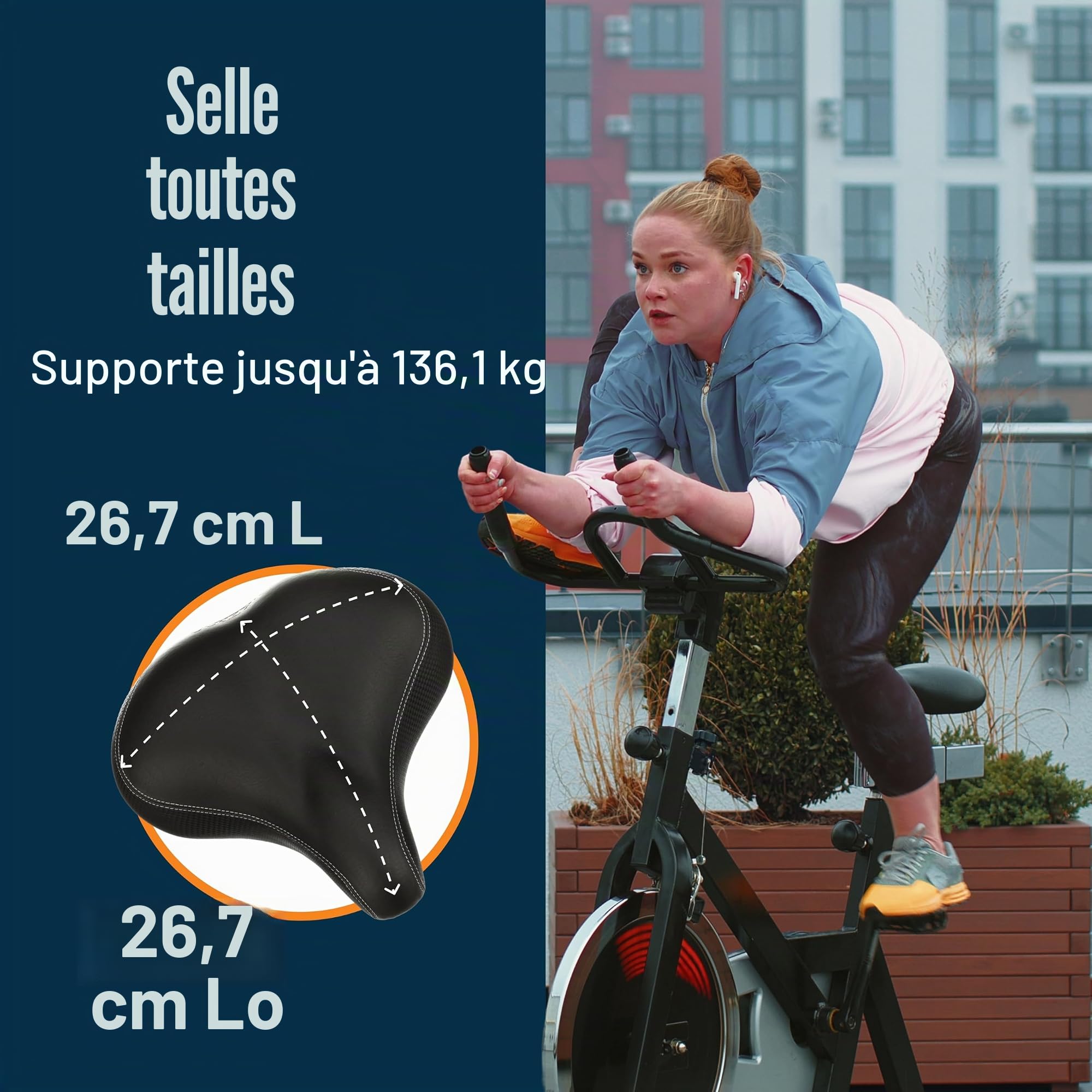 Selle de vélo la plus confortable pour les personnes âgées – Selle de vélo extra large et rembourrée pour homme et femme – Selle de vélo universelle