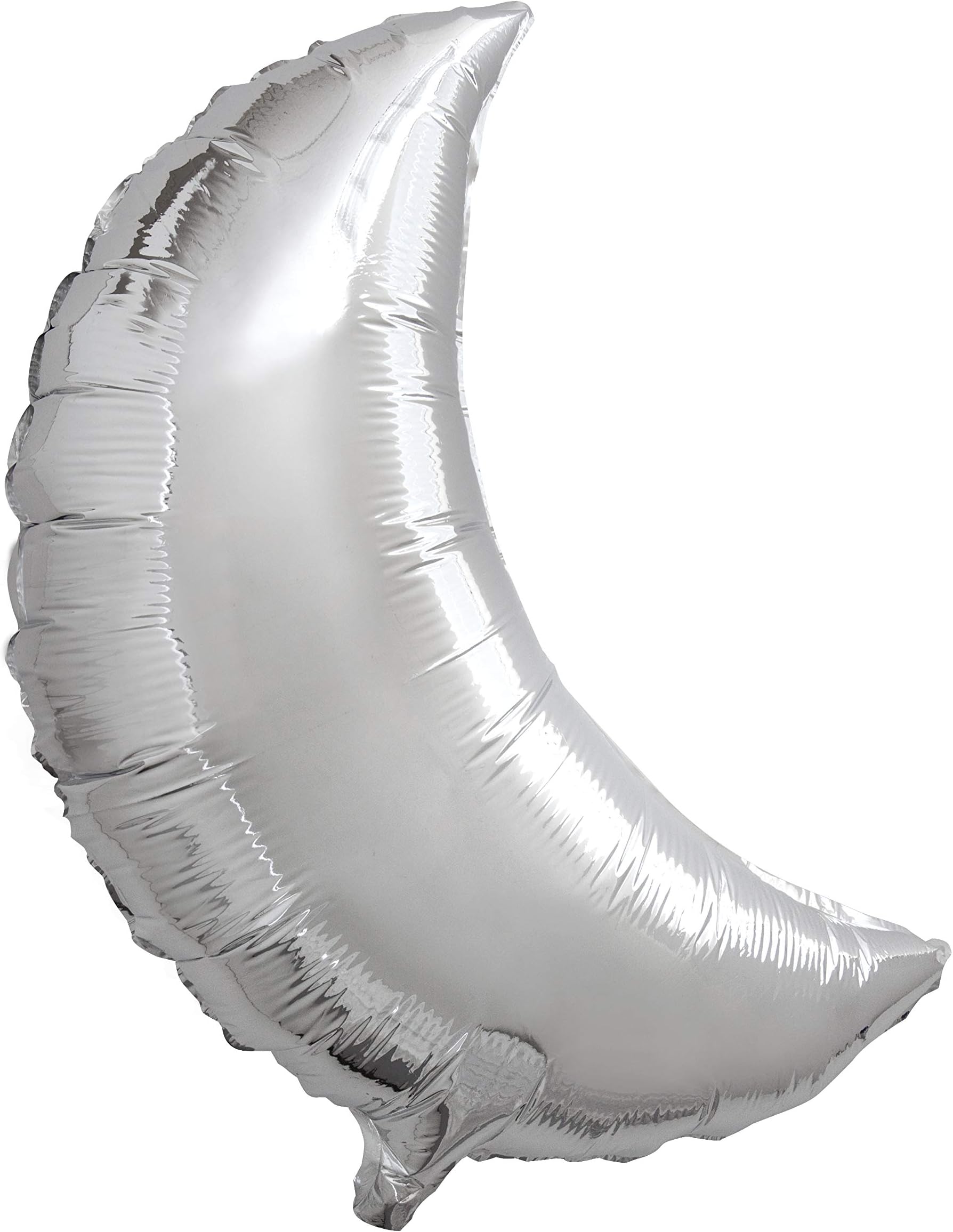 unique partyMoon Shaped Foil Balloons, Grey, 23.5-Inch Size Large, 73279