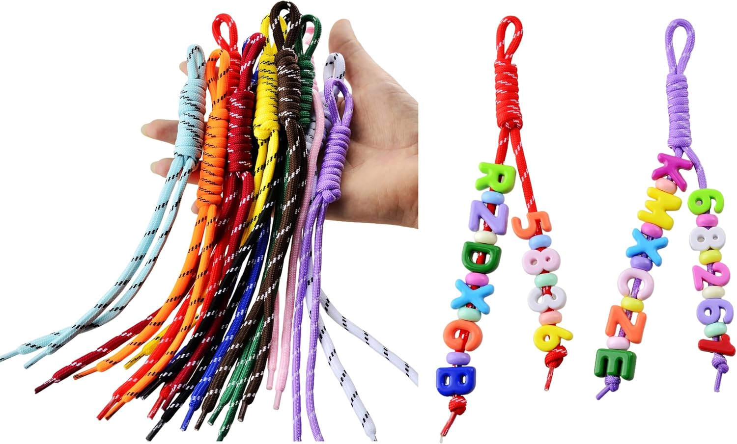 Paracord Keychain Bag Charms Paracord Rope Keychain Bag Charm 12pcs Braided Code Charms for Purse Backpack Handbag - Image 3