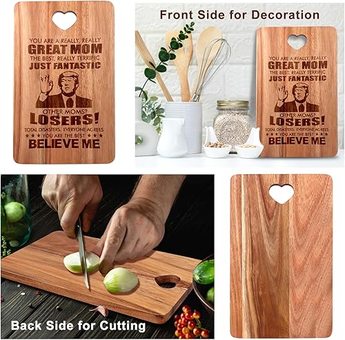 Miniatura 5 de Regalo para mamá de hija e hijo, decoración de madera de queso, tablas únicas de Navidad, Día de la Madre, regalos de cumpleaños, para mamá, tabla