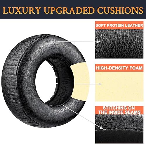 Miniatura 3 de SOULWIT Almohadillas de repuesto para auriculares Sony MDR-XB500, almohadillas con piel proteica más suave, repuesto de piezas de plástico y