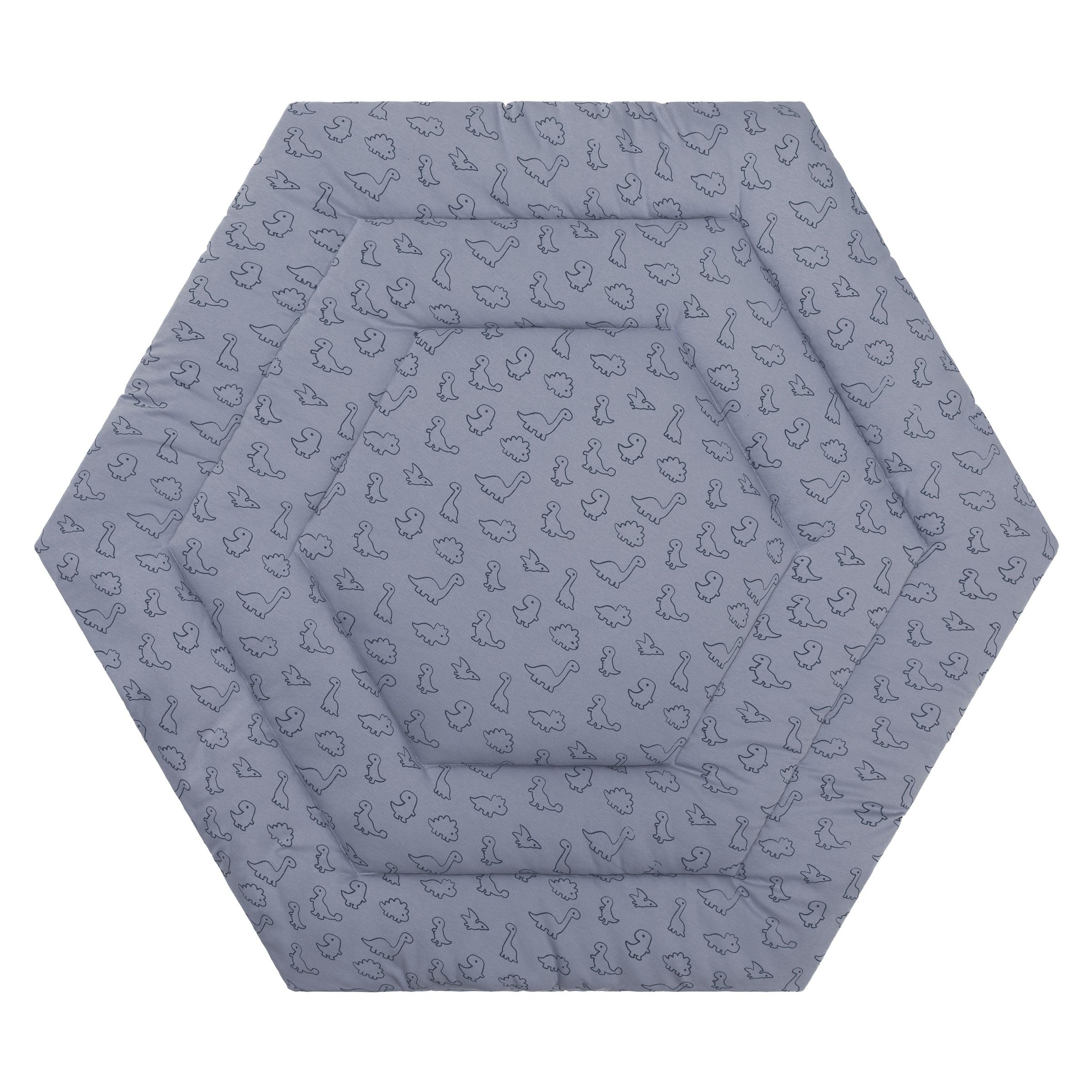 Fillikid Einlage Laufstall 6-eckig Exklusiv | Krabbeldecke Laufgitter 124 cm | Schutzeinlage Laufgitter weich gepolstert | Spieldecke waschbar | Laufgittereinlage