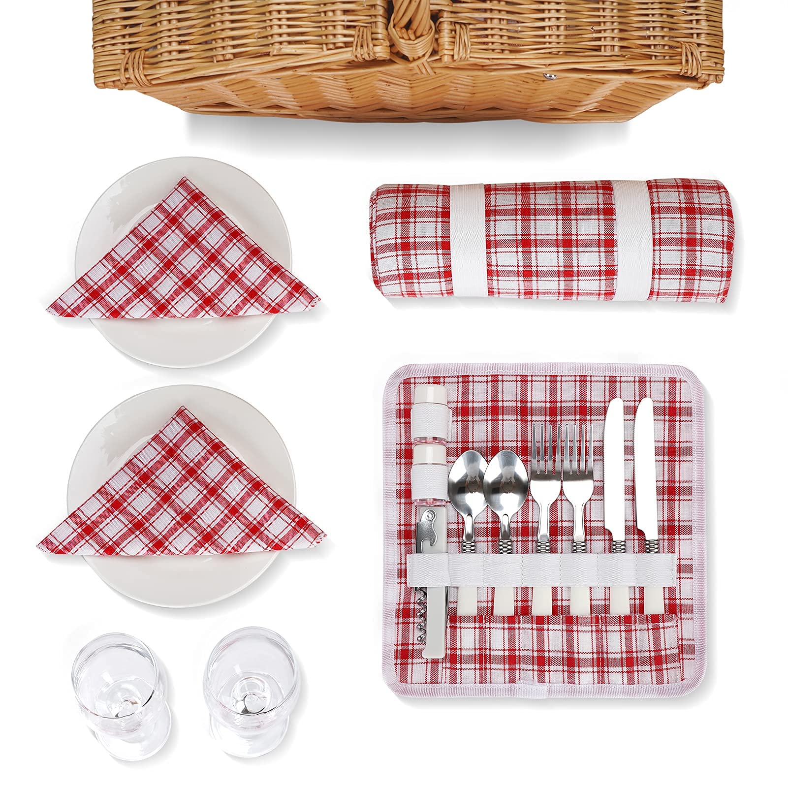2 person picnic basket with blanket