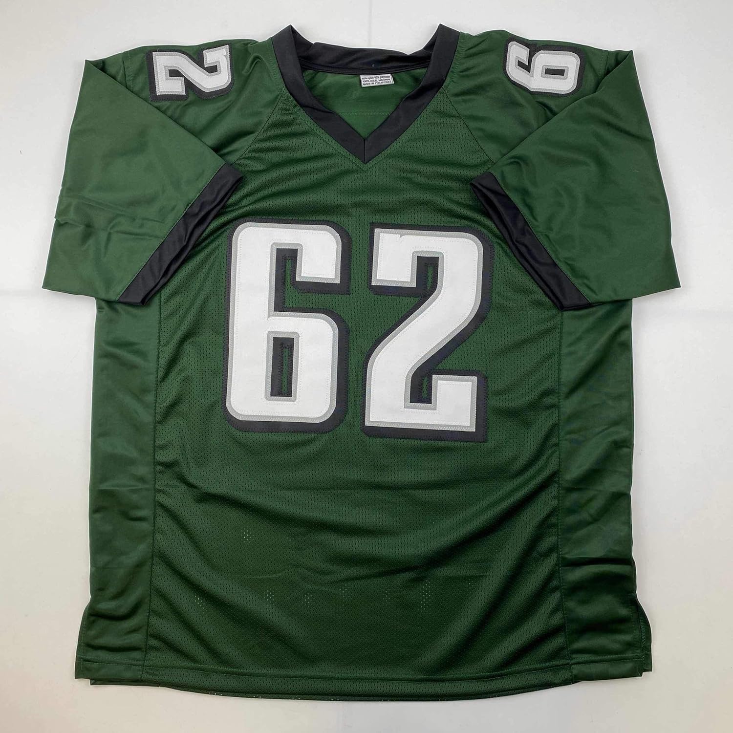 Facsimile Autographed Jason Kelce Philadelphia Green Reprint Laser Auto Football Jersey Size Men's XL - Image 3