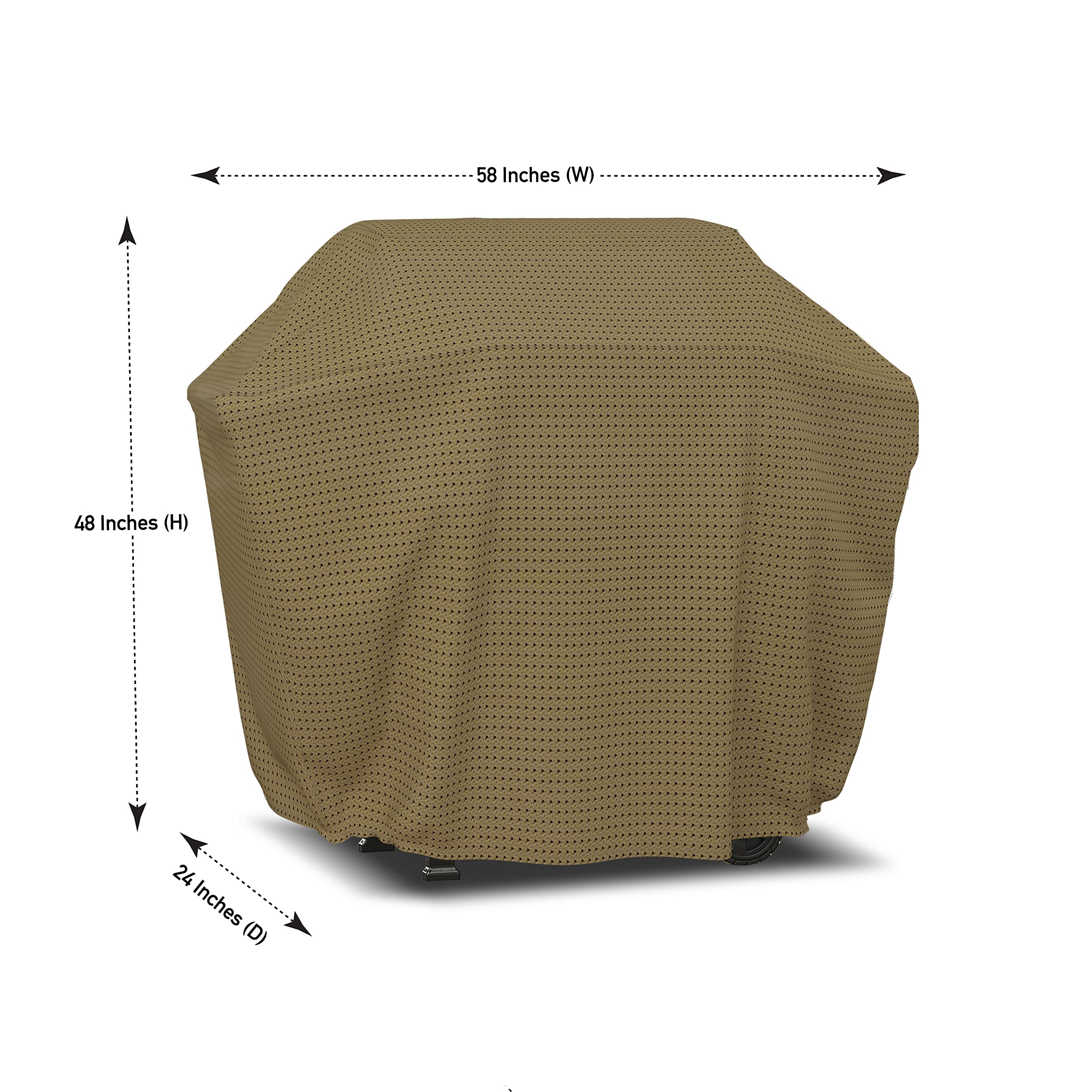 Covers & all Duro Pro - Funda para parrilla de barbacoa con elástico, tela no tejida transpirable de 160 g/m², impermeable, resistente a los rayos UV, ideal para interiores y exteriores (58 pulgadas