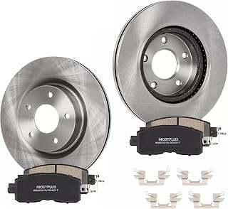 MOSTPLUS 11.65'' Front Vented Disc Brake Rotors+Ceramic Brake Pad Compatible for 2013 2014 2015 2016 2017 2018 2019 2020 2021 2022 2023 Nissan Altima Brake Rotors Pads Kit