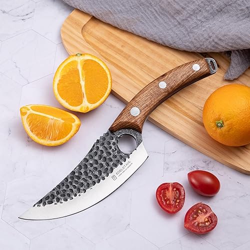 Miniatura 9 de Cuchillo de chef, cuchillo japonés de acero inoxidable, cuchillo de cocina afilado, utilizado para cortar carne, verduras, cocina, senderismo,