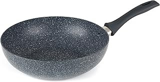 Russell Hobbs RH00851EU Frittierpfanne Mit Tiefem Rühren - 28cm antihaft Wok Pfanne, BPA/PFOA-frei, einfache Reinigung, Alle Kochfelder geeignet, Soft-Touch-Griffe Nightfall Stone, Blau Marmor