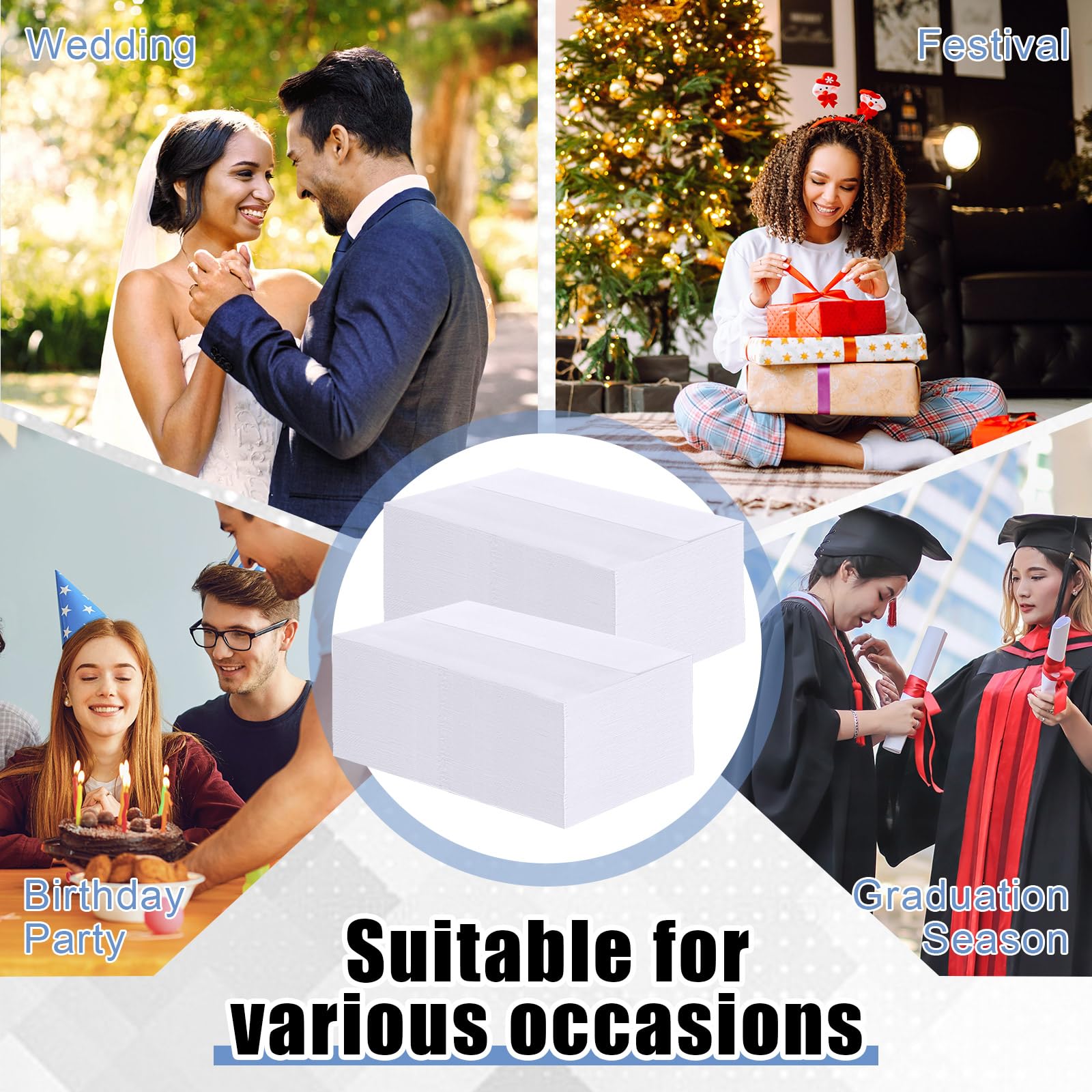 SATINIOR Lot de 300 enveloppes d'invitation blanches A9 pour cartes de 14 x 21,6 cm avec rabat en V et fermeture autocollante pour lettres, photos, cartes, mariage, fête prénatale, 14,6 x 22,2 cm