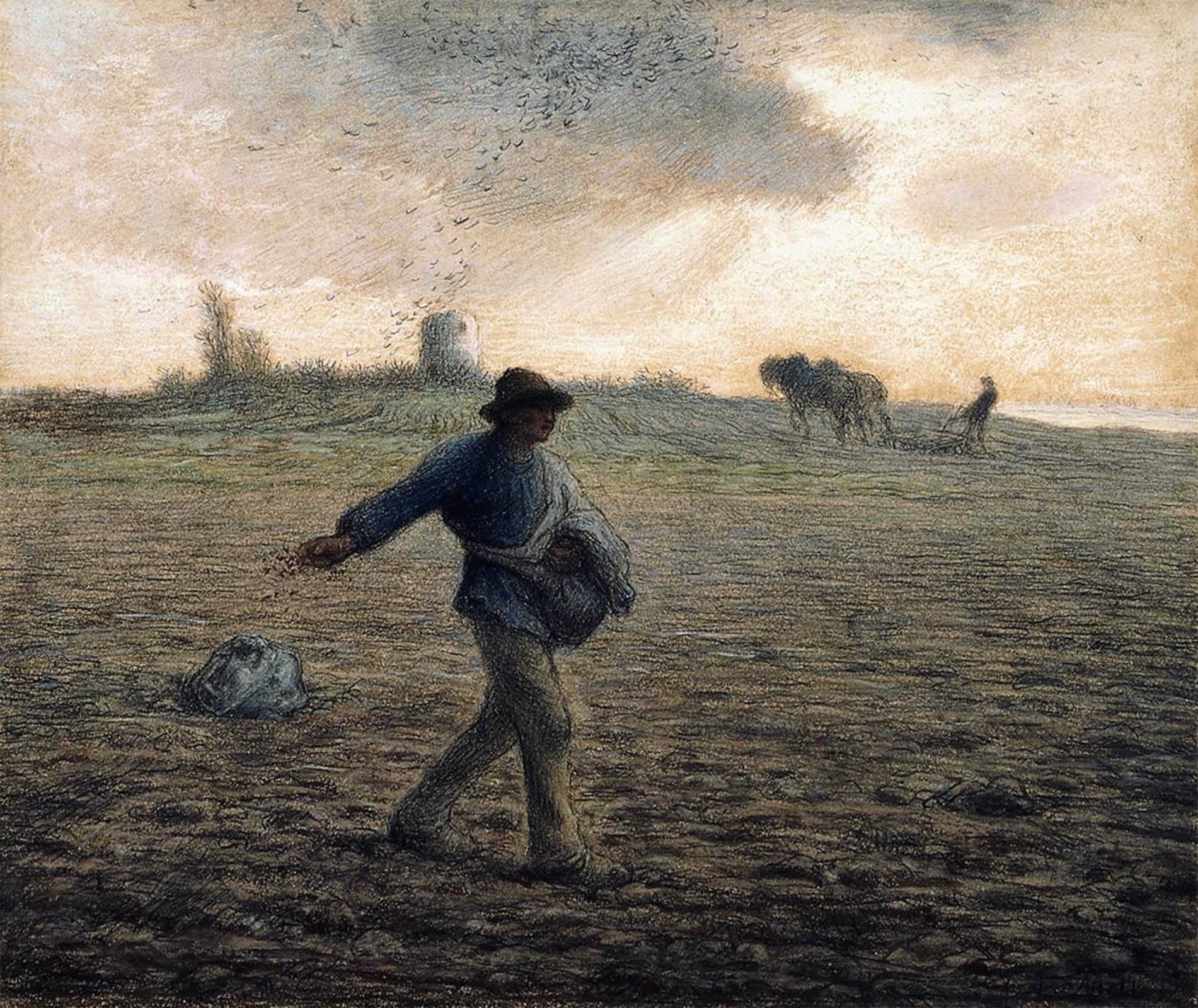 ARTXLXXBN Famous Print Painting Colorful Art Print the Sower by Jean Francois Millets Canvas Art Decorations for Home Decor 60x90cm
