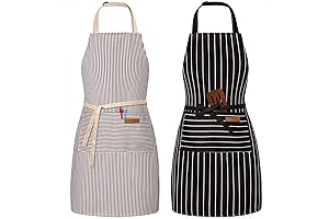 Professional Grade Apron for Chefs, Bakers, and Home Cooks: 2 Pack Adjustable...