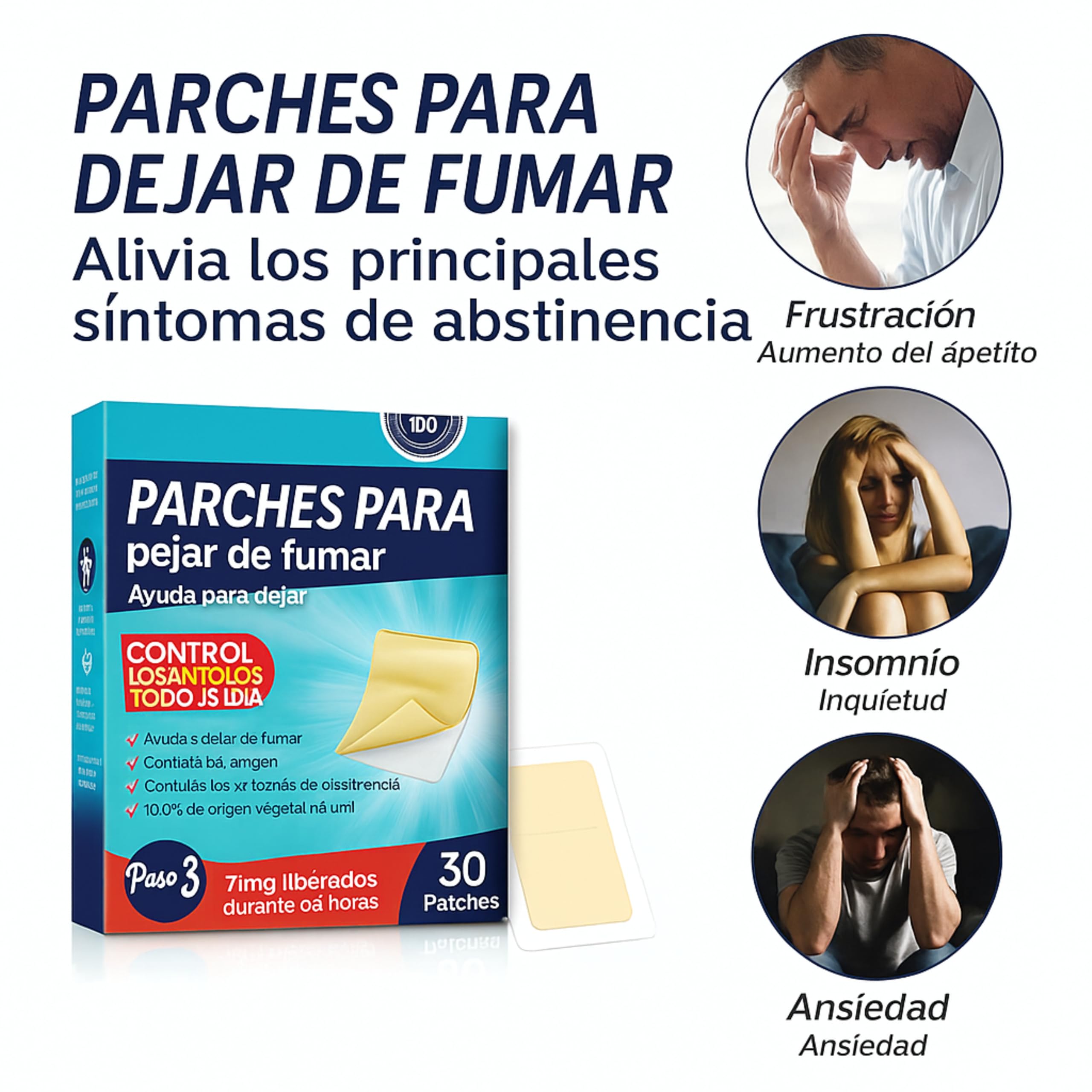BAYON Parches para Dejar de Fumar Pack 2 Pasos (14 mg + 7 mg) – Tratamiento Antitabaco con Reducción Gradual de Nicotina – Controla Ansiedad y Dependencia – 60 Parches 24h