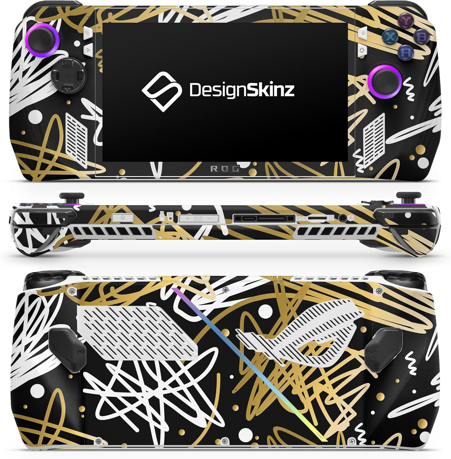 DesignSkinz - Compatible with Rog Ally - PC Skin Decal Protective Scratch Resistant Vinyl Wrap Gaming Cover - Jagged Colorful Chevron