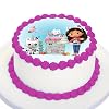 Kardasis Gabby's Dollhouse Zuckerpapier Tortenaufleger Essbarer Aufleger für Torten und Kuchen Tortendekoration für den Gabby's Dollhouse Themengeburtstag 20 cm rund Zuckerpapier