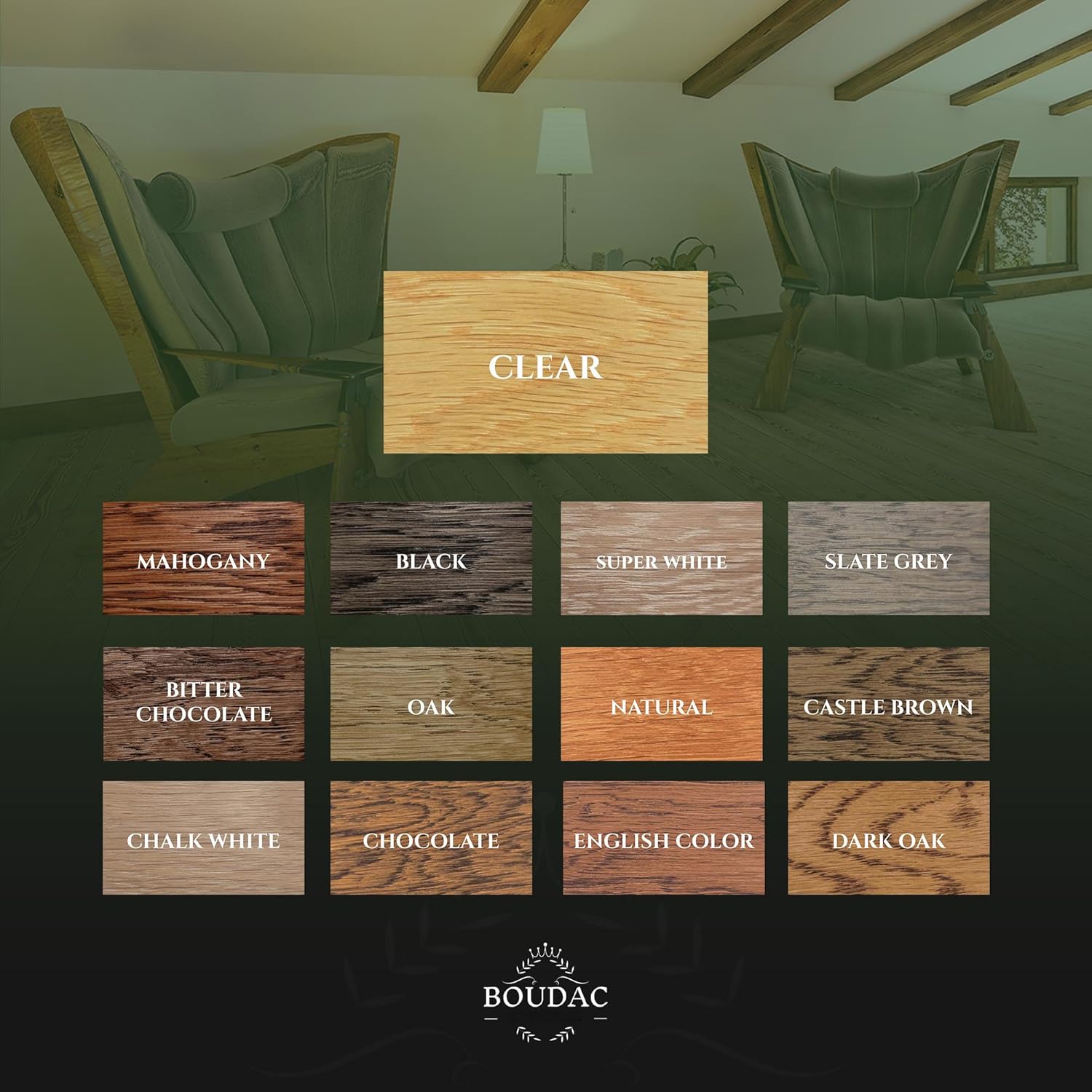 Wood Oil 2C Hardwax Oil, Seal Once, Interior Wood Stain and Finish, Voc Free, Linseed Based, for All Interior Wood Projects, Furniture and Flooring, 300ml, Mahogany