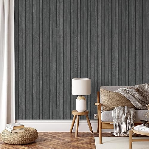 Miniatura 7 de Papel tapiz de listones de madera, papel tapiz autoadhesivo para paredes, papel tapiz autoadhesivo de madera sintética, papel tapiz decorativo
